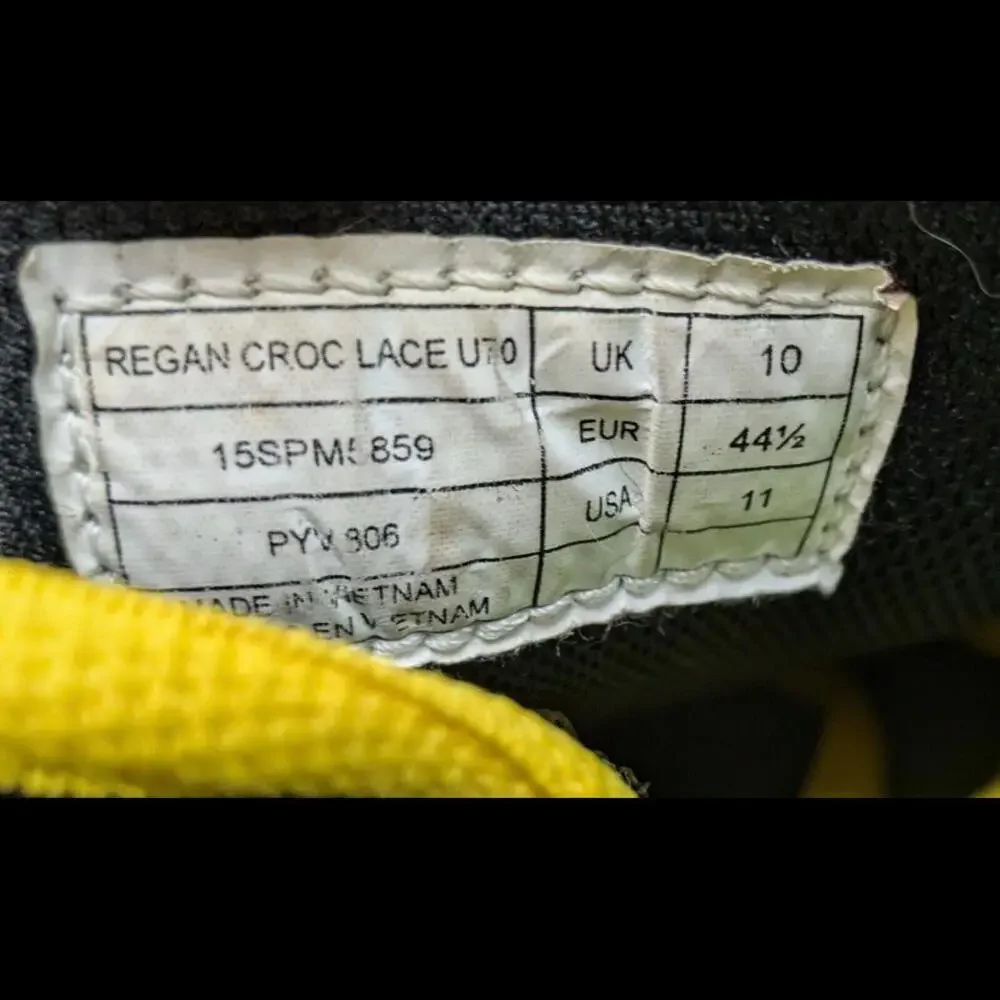 Mens Lacoste Sport 'Regan' Croc Lace U70 Black Sneakers Shoes 15SPM5859‎ Size 11